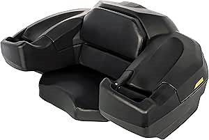 Black Boar ATV Rear Storage Box and Lounger - Features Over 2.2 Cubic Ft of Storage Space & Adjustable Latches - Includes Stainless Steel Lock w/Keys - Compatible w/Most Tubular Racks (66010)