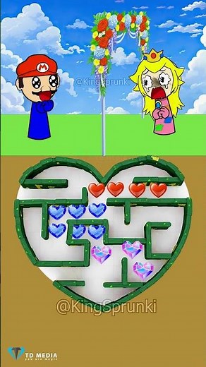 Help Sprunki Peach Glow Up for Her Date 💍💗 Maze Challenge with incredibox Sprunki