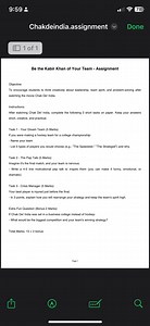 Be the Kabir Khan of Your Team - AssignmentObjective:To enco... | Filo