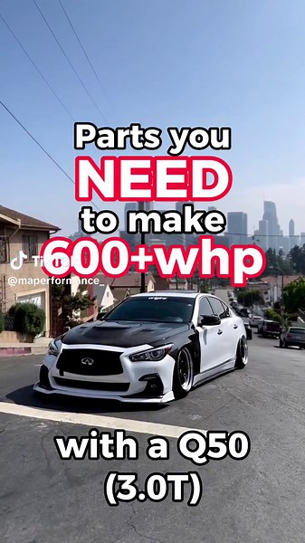 Y’all seem to like sleeper sedans, so here’s our recipe for Infiniti’s twin-turbo world beater! #maperformance #infiniti #q50 #vr30ddtt #vr30 #infinitiq50 #600hp