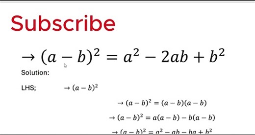 Algebra Trick You NEED to Know: (a - b)² Formula Explained!