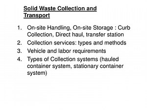 Solid Waste Collection and Transport - SlideServe