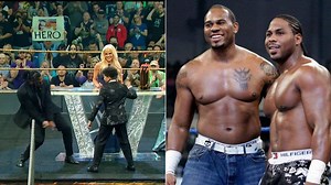 (Video) JTG recreates Cryme Tyme signature move with Shad Gaspard's son at WWE Hall of Fame