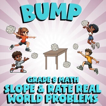 Slope & Rate Real World Problems BUMP Math Game - No Prep Grade 8 Review