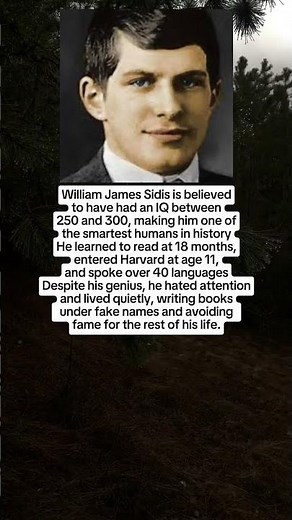 William James Sidis is believed to have had an IQ between 250 and 300, making him