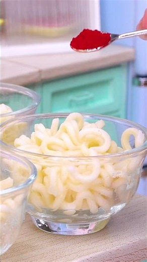 How To Make Mini Noodles 🌈 Satisfying ASMR | Mini Food #shorts #asmr #miniature #minifood