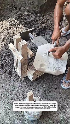 Amazing Concrete Block Making Process | Satisfying Manual Brick Production