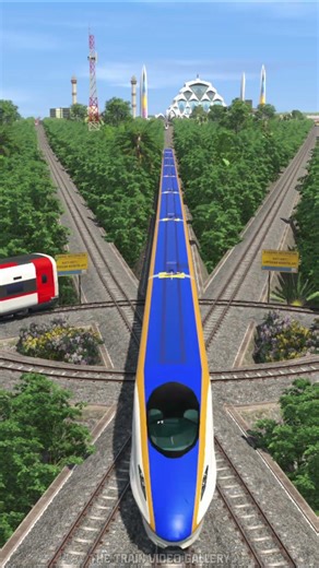 many fast trains pass through the 3-way intersection #train #railroad #railcrossing