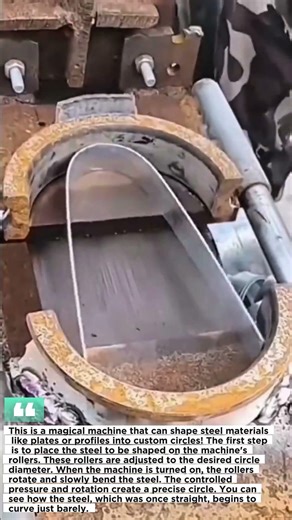 This is a magic machine that can make steel materials such as plates or profiles into circularshapes