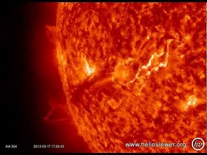 NASA images of a filament eruption with CME (March 17th, 2013) - Solar flare - Video Vax