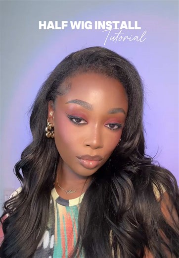 Replying to @Awa Such an easy install. Run! Dont walk 🤭💋 @Wavymyhair Store #fyp #foryoupagе #halfwig #wavymyhair #tutorial