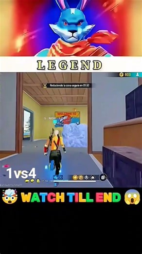 1vs4। ROCK FF game play #freefire ,😈