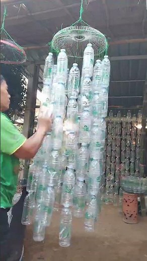 ขวดพลาสติกรีไซเคิลทำโมบายแขวน #diy #calmdownchallenge #farming101 #garden