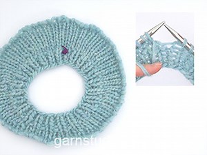 How to work German Short Rows – with a double stitch round on the needle