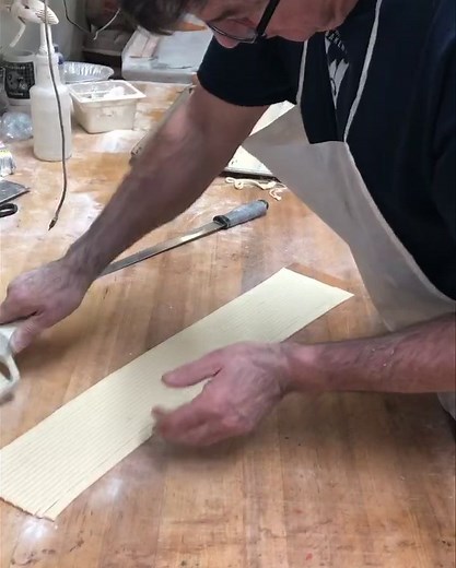 Making the top part of the Apple Strudel. | Jean-Marc Chatellier's French Bakery