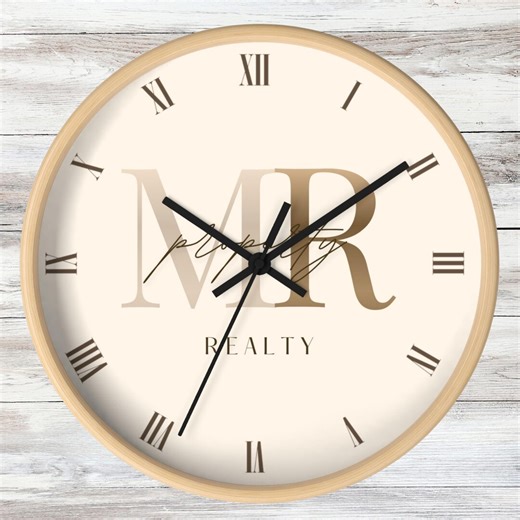 Custom Business Logo Wall Clock: Branded Decor - Etsy