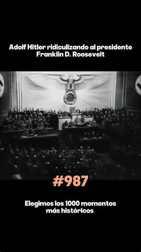 Top Momentos Historicos on Instagram: "SIGUENOS: @topmomentoshistoricos ‼️ Durante la Segunda Guerra Mundial, Adolf Hitler utilizó discursos y material propagandístico para ridiculizar y atacar verbalmente a líderes aliados, entre ellos el presidente de Estados Unidos, Franklin D. Roosevelt. Estas burlas formaban parte de una estrategia para desacreditar a sus enemigos y reforzar su narrativa ante el público alemán. La propaganda nazi presentaba a Roosevelt como un símbolo del sistema que Hitler