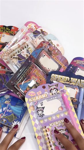 Cute Cartoon Notepad & Pen Set 📝💖 | Kuromi, Frozen, Hello Kitty & Racing Car | Angroos Minis