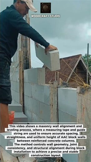 Perfect Wall Alignment Using String Line & Measuring Tape #masonry #construction #tools