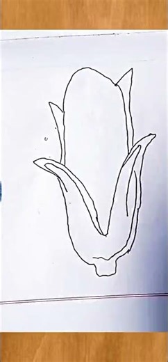 🌽 Easy Corn Drawing | Simple Maize Sketch for Beginners | Step by Step Art #corndrawing #trendingart