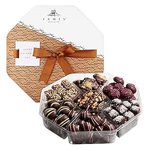 Fancy Gourmet Chocolates for Gifting – Finest European Sourced Truffle Chocolate – Crunchy, Creamy & Caramel Truffles Assortment – Kosher, Dairy Free Candy Gift Basket Valentines Gifts