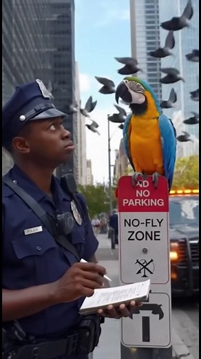 Parrot with Cops 🦜🤣 #police #parrot #viral #fyp #funny #cops | Polly's Perp Hunt