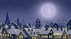 Animated Santa Claus flying low over the city Original 4K and FPS