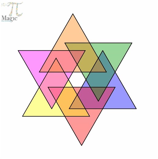 Star of David Follow Magic Pi on instagram https://www.instagram.com/magic_pi2?igsh=MTE5Y2h4cHo4dTRrbw==&utm_source=qr #MTBoS #iteachmath #maths #geometry | Magic PI - math animations