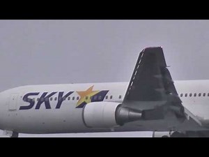 羽田空港 B767 強風でゴーアラウンド(着陸のやり直し) (B767 go-around)