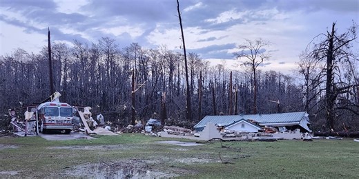 Mitchell County community center reduced to rubble after powerful overnight storms