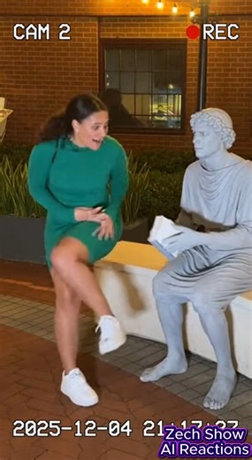 woman falls for fake statue prank #fblifestyle | Zech Show