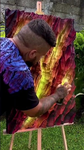 Hyper realistic volcano painting for Dwayne Johnson The Rock