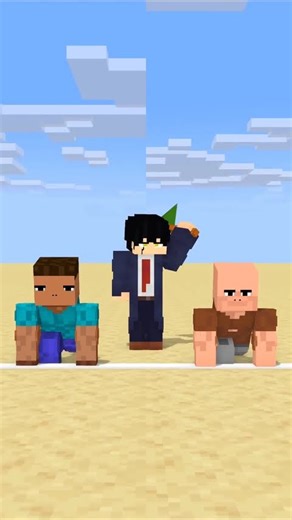 Lomba sprint jauhhh banget 😂 Herobrine gang vs Villager gang #minecraft #herobrine
