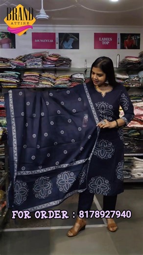 ELEGANT COTTON SUIT with PANT & DUPATTA💙✨ । BRAND ATTIRE । #new #fyp #shorts #youtube #trending #wow