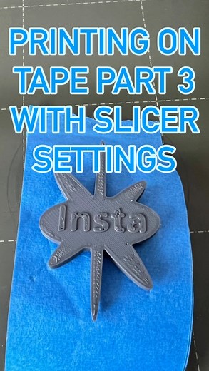 ThreeDprinting Reihm on Instagram: "Printing settings in the caption: If you wonder how to print 90 degrees overhang on tape here I got you covered… The process is actually quite simple. 1. you need the part you wanne test with 2. Slice it and see where the overhang starts to print. 3. set a pause in the gcode at the first top layer wich is going to be printed 4.set overhang Speed down to 15mm/s 5. Set the gap between support and layer to the amount of your tape thickness in my case 0,2mm 6. Sen