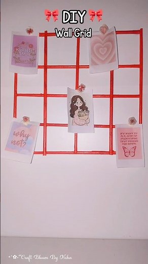 DIY Wall Grid from Newspaper 📰 | Easy Room Decor Idea ✨. #shorts #diy #walldecor #printerest