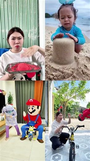 Sand Castle Bucket & Bike Learning Help 🏖️🚲🚧