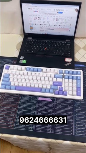 Shortcut Keyboard Mat Mouse Pad – Large Anti-Slip Desk Pad with Quick Key Reference