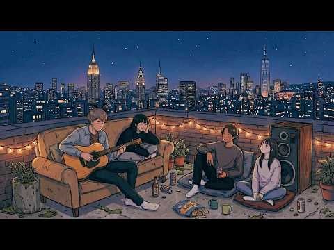 A Chill Rooftop Night with Us 🌙 Soft Lofi Beats to Relax & Unwind