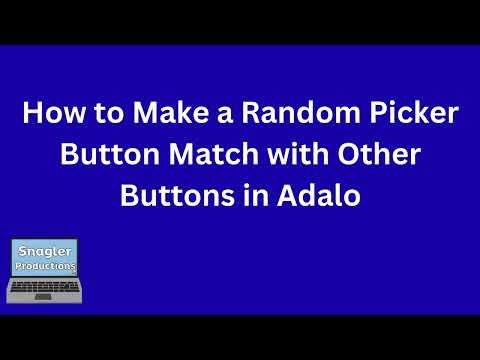 Matching a Random Picker with a Button in Adalo App By Using an Image