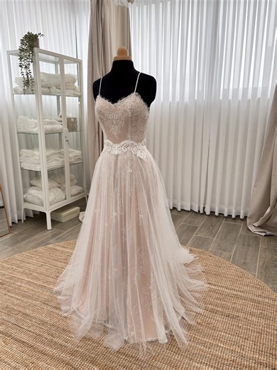 Sweetheart Boho Wedding Dress, Lace and Tulle Bridal Gown, Romantic Bohemian Wedding Dress, Garden Wedding Dress - Etsy