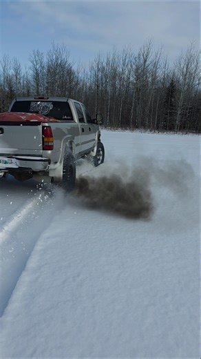 Fresh snow and a straight pipe Duramax #LLY #Duramax
