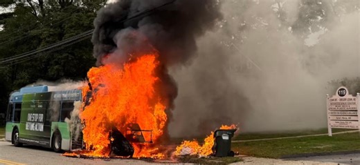 Commuter bus catches fire in Norwich: PHOTOS