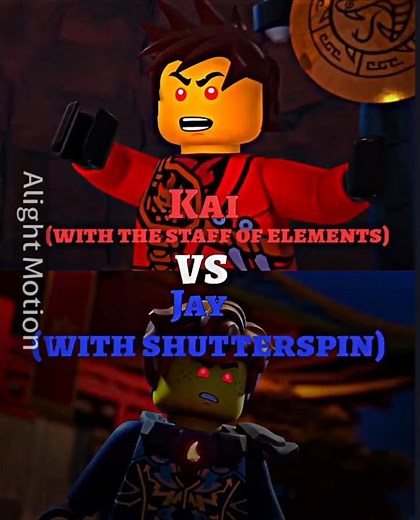 Kai (with the staff of elements) vs Jay (with shutterspin)🔥⚡ #ninjago #ninjagodragonsrising #edit