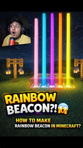🌈 HOW TO MAKE A RAINBOW BEACON IN MINECRAFT! 😱