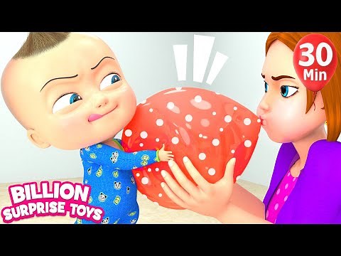 Indoor Play Fun with Balloons - BillionSurpriseToys Nursery Rhymes, Kids Songs