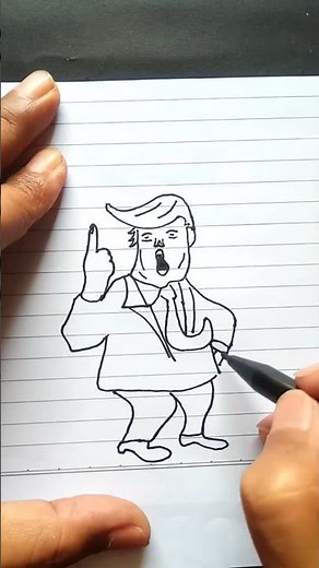 How to Draw Donald Trump Very Easy / Drawing Simple #drawing #eraser #art