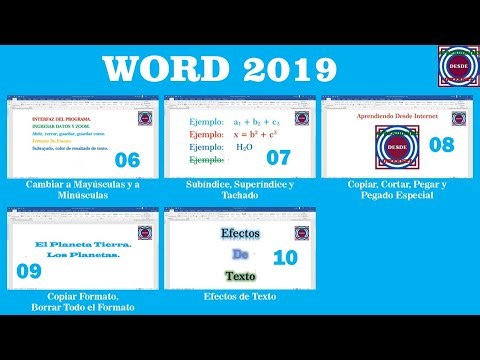 Curso de Word 2019. Videos 06 al 10