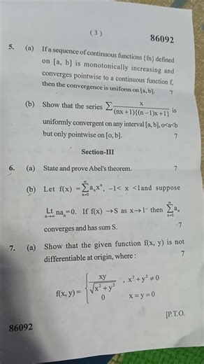 M.Sc. Maths MDU Mathematical Analysis 2025 Question paper #mdu #msc #mathematics #pyqs