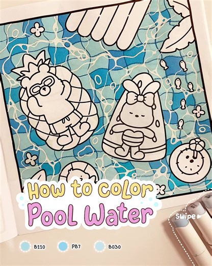 Creating Vibrant Pool Water with Art Markers